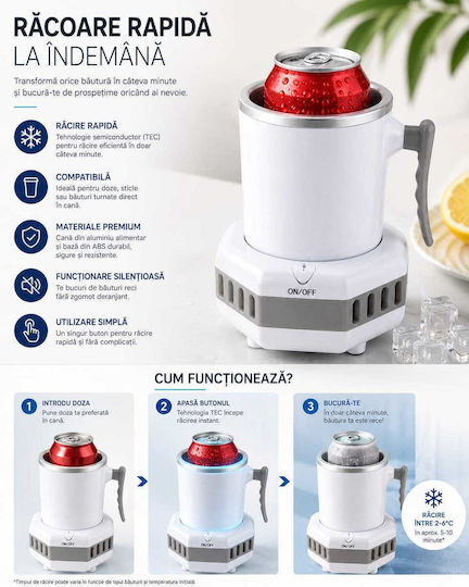 Pahar Termos din Aluminiu 350ml Alb