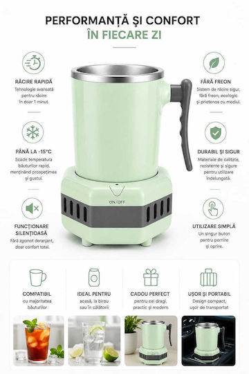 Pahar termos din aluminiu 350 ml verde
