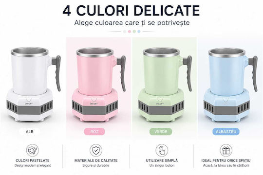 Pahar Termos din Aluminiu 350ml Roz