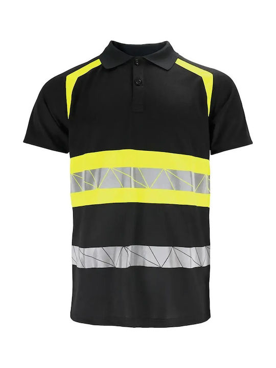 Herren Polohemd mit reflektierenden Bändern Reis Polyester Lh-rautex-ps