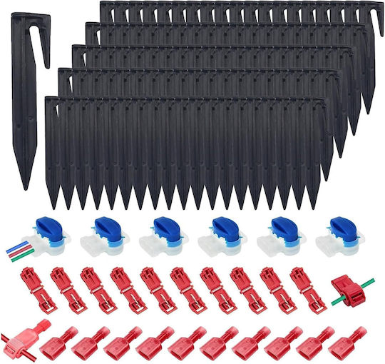 Set 125 Accesorii Pentru Roboți De Tuns Iarbă Conectori De Cablu Perimetral Impermeabil Cleme De Conexiune Țepi De Fixare La Sol Kit De Extensie Pentru Repararea Roboților De Tuns Iarbă Compatibil Husqvarna Gardena Worx Bosch