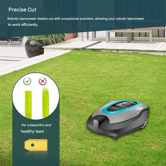 Hausprofi Lame de Schimb pentru Robot de Tuns Iarba Set 15 Piese Ultra ascuțite din Titan Compatibile cu Husqvarna Automower Gardena Grosime 0 75 Mm Lame Universale pentru Roboți de Tuns Iarba Include 15 Șuruburi Cutie de Depozitare