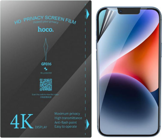 Hydrogel Protection Film Honor 90 Smart X7b Hoco Hydrogel Pro Privacy HD Screen Protector Privacy Screen 0.15 Mm Clear Hoco-front-prc-025-061