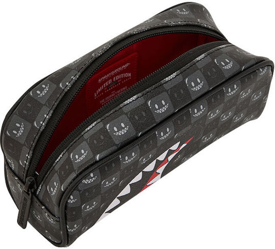 Sprayground Pencil Case Cylinder Shinobi Sharks In Paris WTF Bubbly Black Check