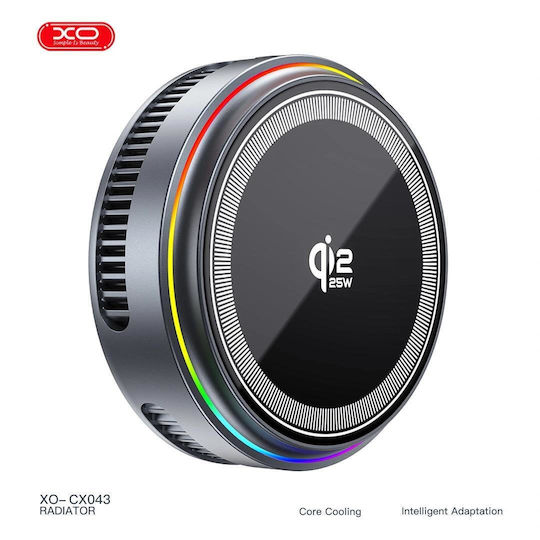 XO Încărcător Wireless Qi2 25W Quick Charge 3.0 / Quick Charge 2.0 Gri CX043