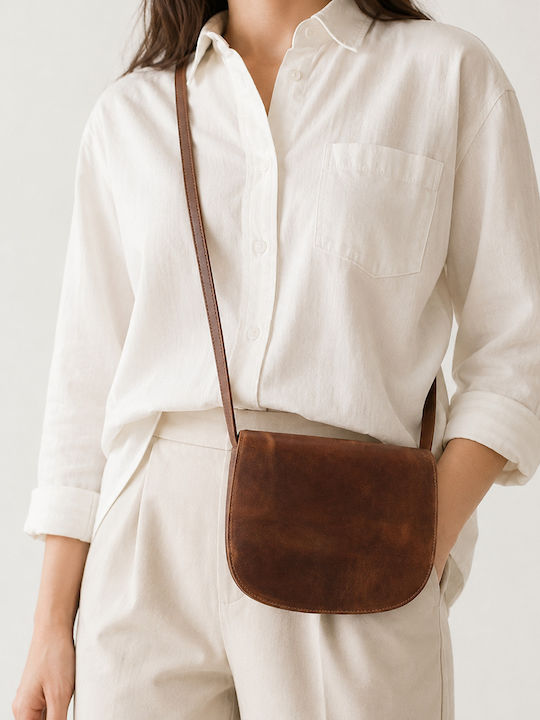 Damen Schulter Crossbody Tasche Leder Braun