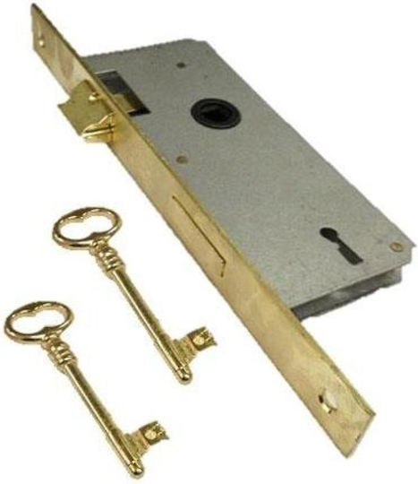 Domus Recessed Mesoportas Lock with Center 40mm Gold Right