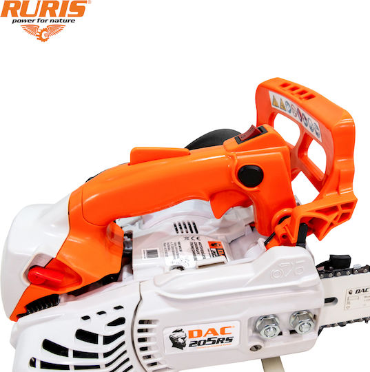 Ruris Dac 205rs – Motoferăstrău Pe Benzină 1.5 Cp 25.4 Cc Lamă De Ghidaj 200 Mm Easy Start Lamă De Carving