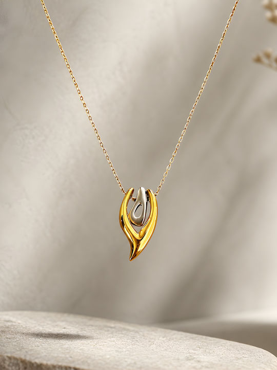 Necklace From Gold Plated Steel