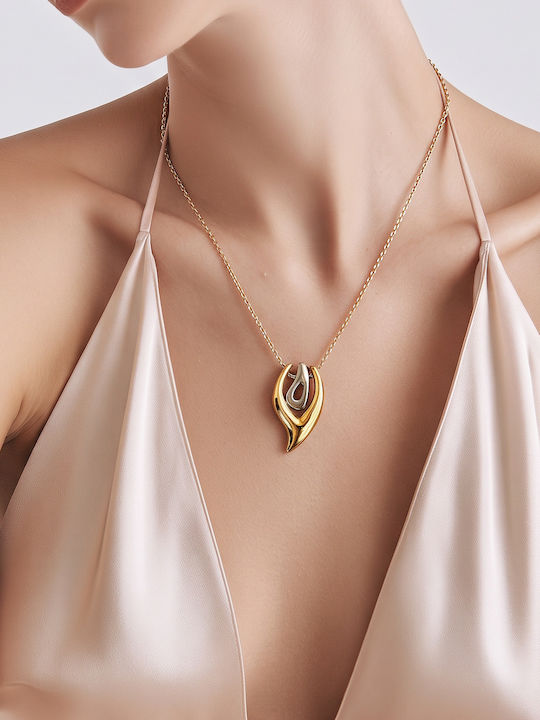 Necklace From Gold Plated Steel