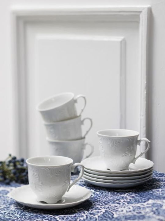 Cmielow "rococo Alb Porțelan Set de Vase 67buc