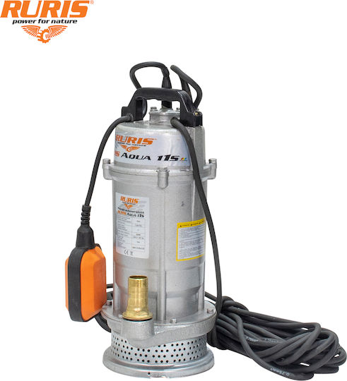 Ruris Aqua 11s – Pompa De Apă Submersibilă Pentru Apă Curată 550 W Înălțime De Refulare 25 M Debit 3.6 M³/h Comutator Plutitor