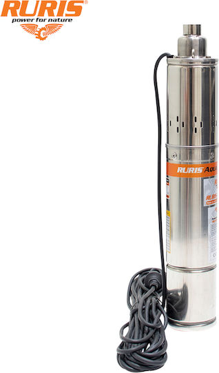 Ruris Aqua 40 – Pompa Submersibilă Pentru Apă Curată Foraj Putere 750 W Cap De Livrare 100 M Cablu 15 M Oțel Inoxidabil