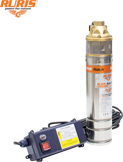 Ruris Aqua 104 – 1100 W Pompa de Apă Submersibilă Pentru Foraj Cap De Livrare 100 M Cablu 30 M Panou De Control Inclus