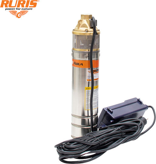 Ruris Aqua 104 – 1100 W Pompa de Apă Submersibilă Pentru Foraj Cap De Livrare 100 M Cablu 30 M Panou De Control Inclus