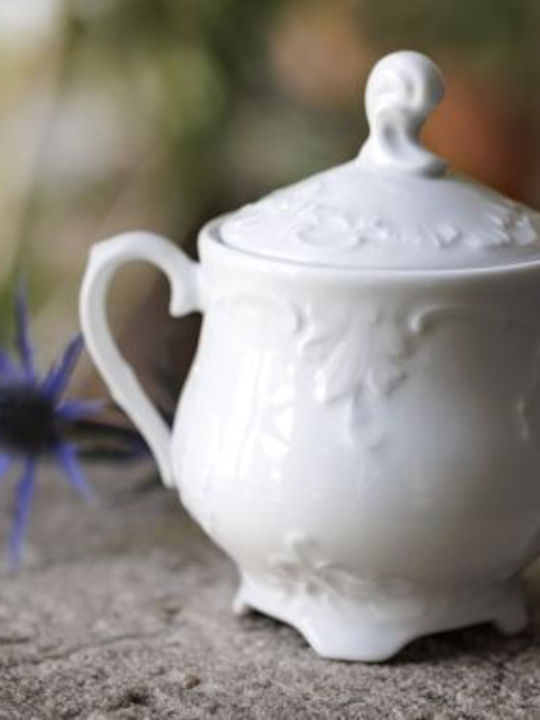 Cmielow Rococo Tea Set with Cup Porcelain White 1200ml 27pcs