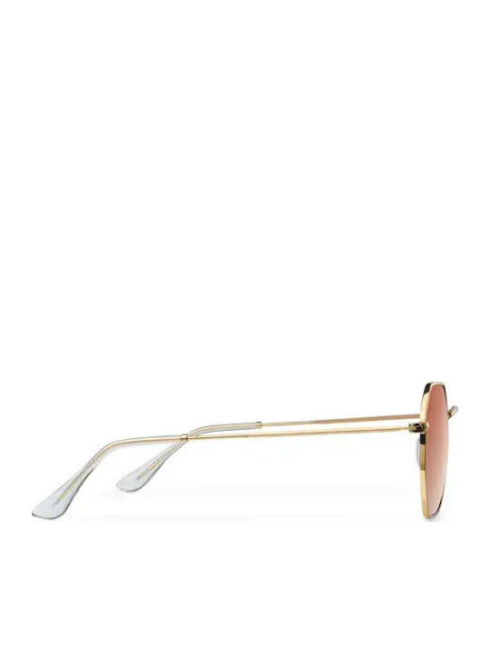 Meller Endo Unisex Sunglasses with Gold Metallic Frame and Gold Polarized Lens EN3-GOLDKAKAO