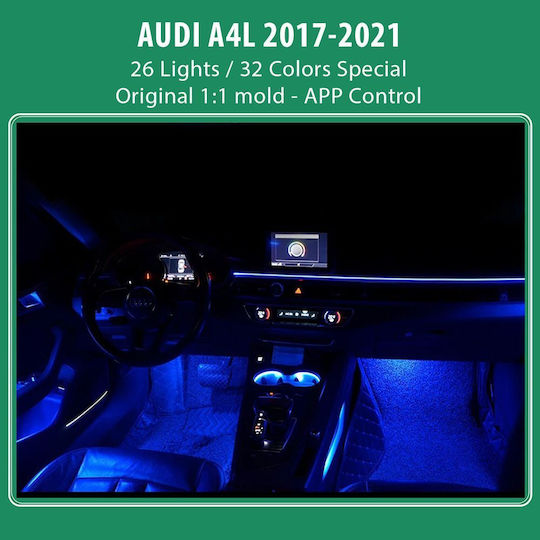 Diq Ambient Audi A4l Laser 8w Mod 2017-2021 Digital Iq Ambient Light Audi A4l Mod 2017-2025 26 Lights