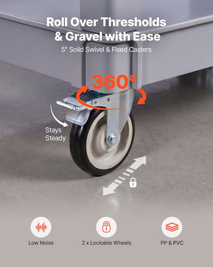 Vevor Transport Trolley for Load Weight up to 250kg in Grey Colour