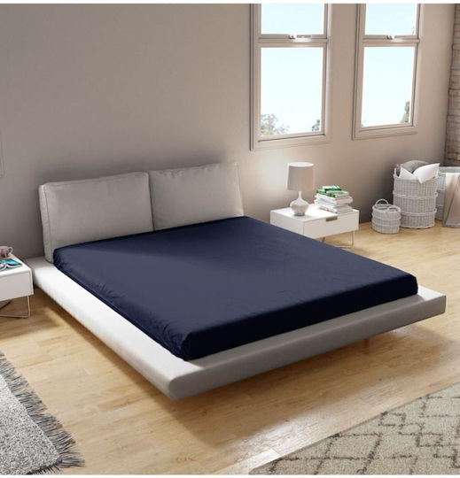 SteweHome Υπέρδιπλο 160x200εκ. με Λάστιχο Navy Μπλε