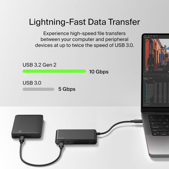 Belkin Connect USB-C Docking Station with HDMI 4K PD Grey