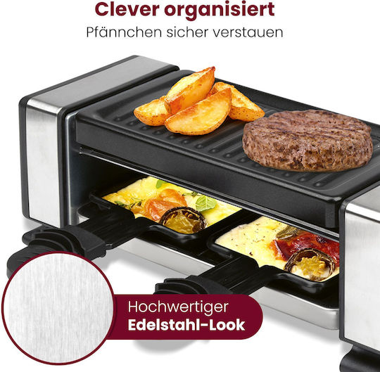 Profi Cook PC-RG 1324 Tabletop Electric Raclette Grill with Smooth and Grooved Plate 700W 20x10cm