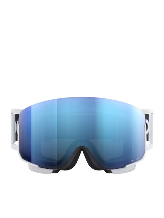 Poc Masca Ski și Snowboard Adulți Albă cu Lentilă Albastră