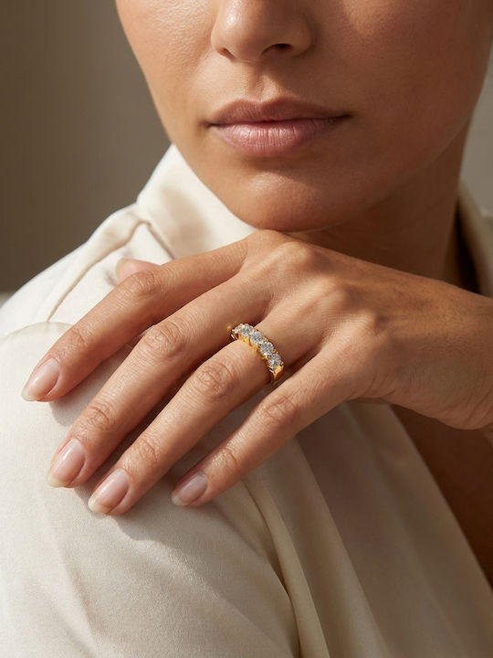 Women's Half Eternity Band Ring with Diamond in 14K Gold Women's Half Eternity Band Ring with Diamond in 14K Gold