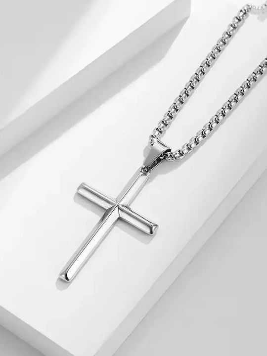Legend Accessories Мъжки Кръст от Стомана с Верига