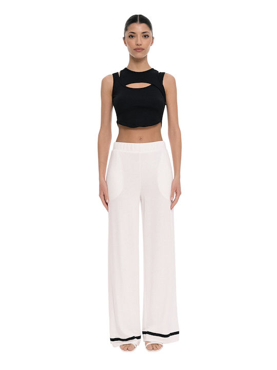 Damen Baumwolle Crop Top Schwarz