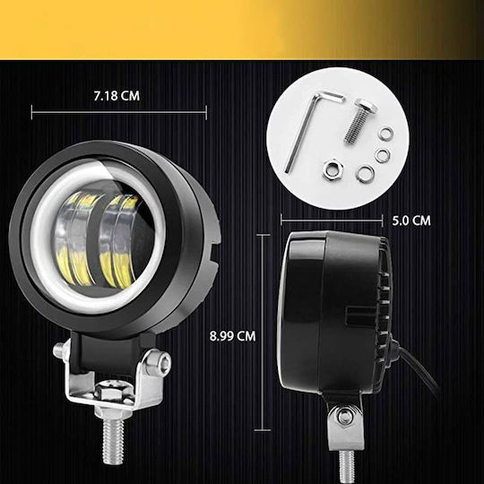 Motorcycle Headlight LED 1pc 12-80V Motorcycle Headlight Blue