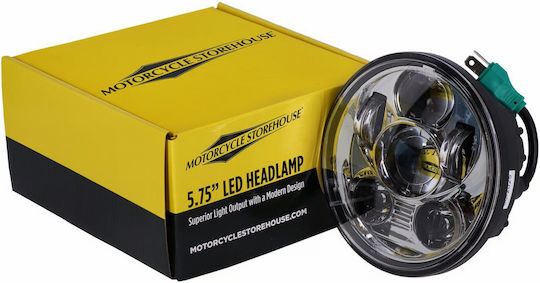 Front LED Motorcycle Headlight 5-3/4" Chrome Bright LED Headlamp Unit Chrome