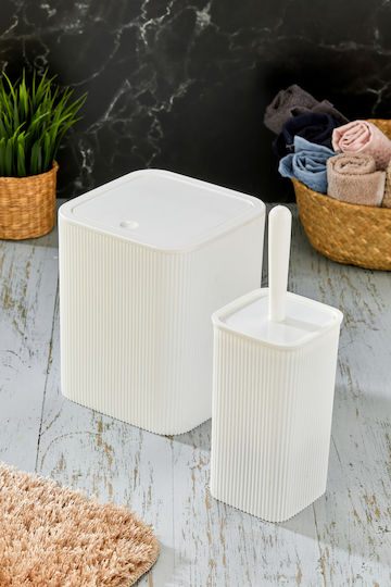 SteweHome SteweHome Kunststoff Satz Badezimmereimer und Badkorb 6,5l Grau