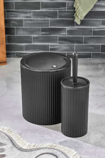SteweHome Kunststoff Satz Badezimmer Mülleimer und Bürste 6,25l Graue
