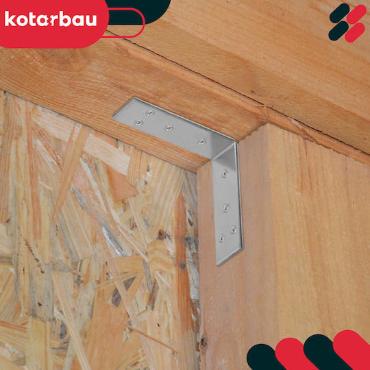Kotarbau Ъглов Рафтов Тежкотоварен от Неръждаема Стомана в Сив Цвят 60x60mm 100 Бройки
