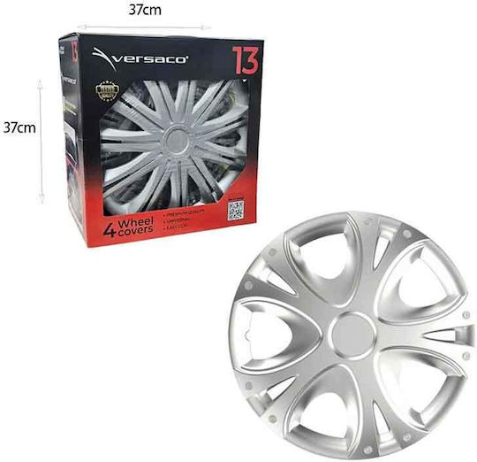 Versaco Set Capace roți auto 4 buc 13" Argintii Wheel Covers