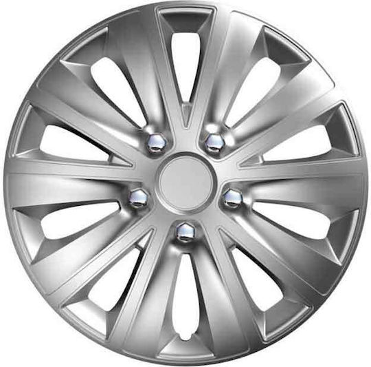 Versaco Set Car Hubcaps 4 Pieces 13" Silver Wheel Covers