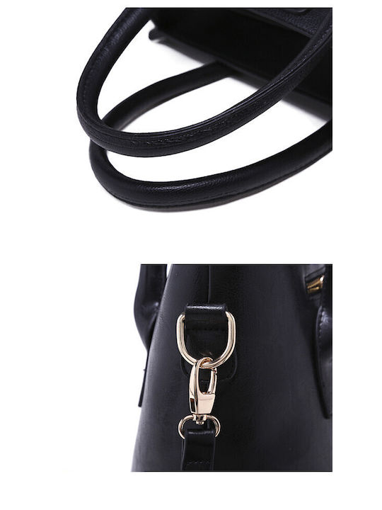 Weiße/Schwarze Damen-Schultertasche aus Leder