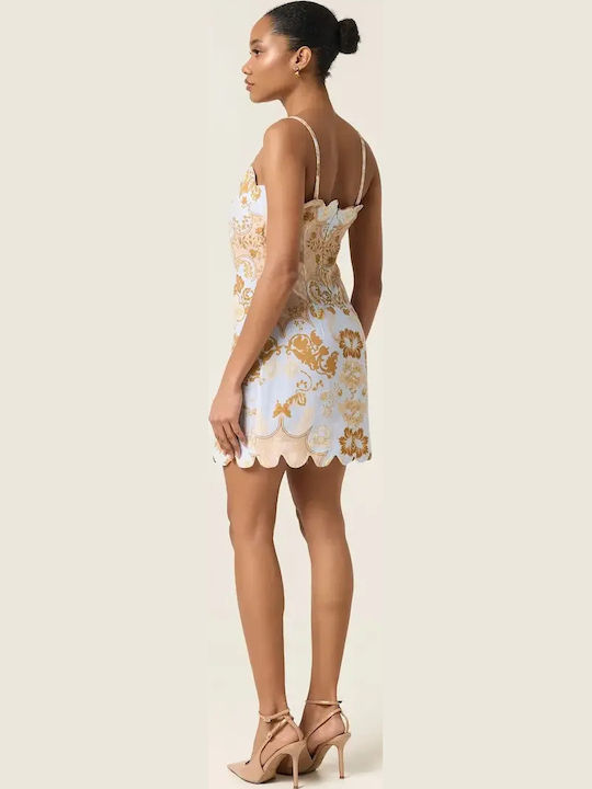 Summer Mini Slip Dress Beige
