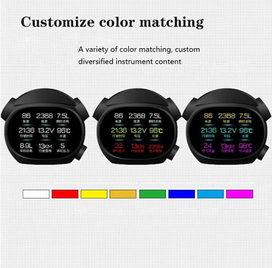 Roza K10 HUD OBD2 Display Car LCD Screen Speed RPM Temperature & DTC