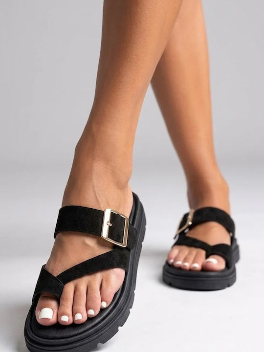 Γυναικεία Σανδάλια Flatforms Μαύρα