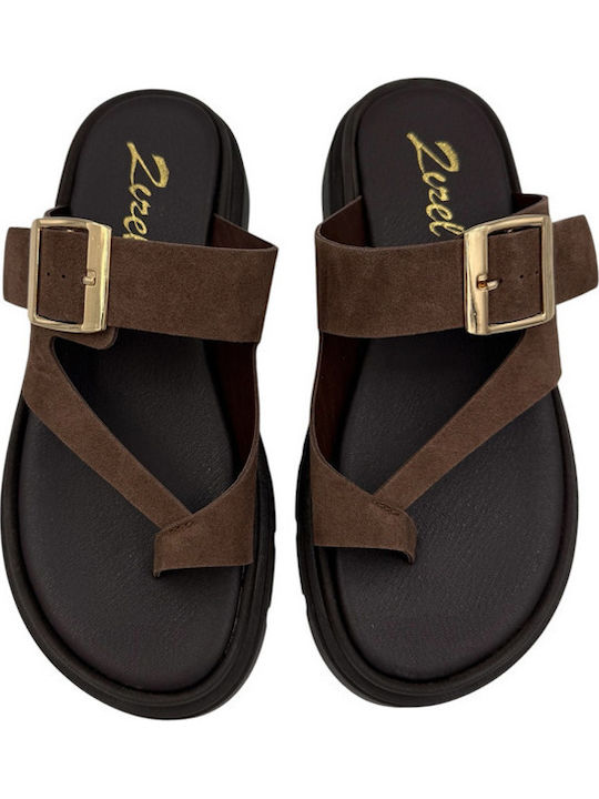 Women's Flat Sandals Flatforms Brown