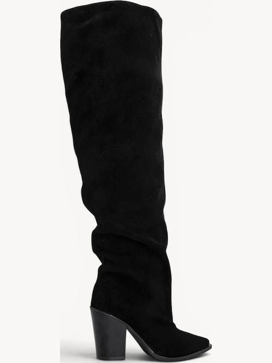 Schwarze Damenstiefel Über dem Knie Sura