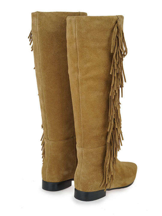 Wildleder Damenstiefel Tabac Braun
