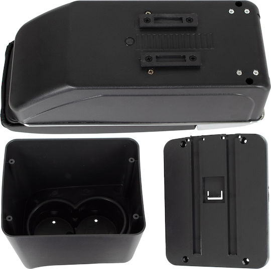 Vw Polo 9n 01-09 Auto-Armlehnenkonsole Stauraum Schwarz Eco-Leder + Installationskit