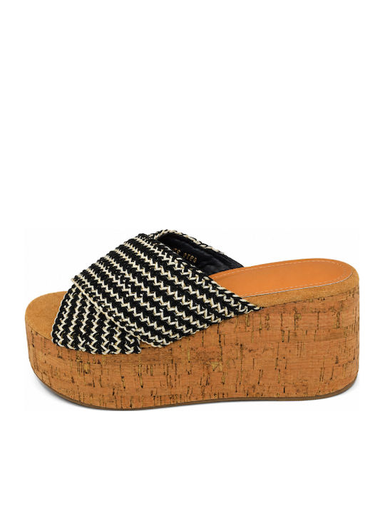 Women's Black Summer Platforms SI-6971-26FL-Black