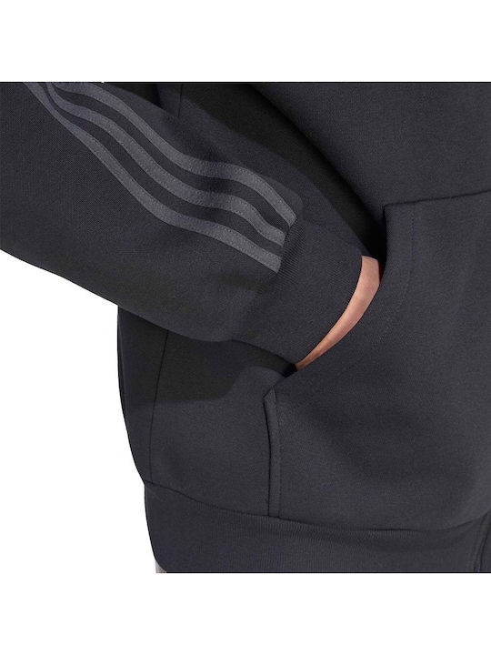 Sportswear Cardigan with Hood Black