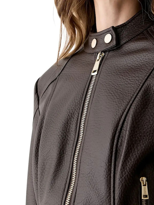 Marlene Short Women's Jacket for Winter Brown