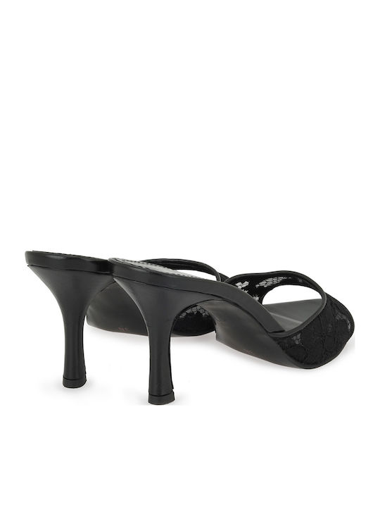 Mules With Low Heel In Black Colour