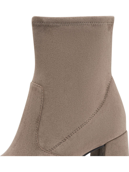 Wildleder Damen Stiefeletten Beige